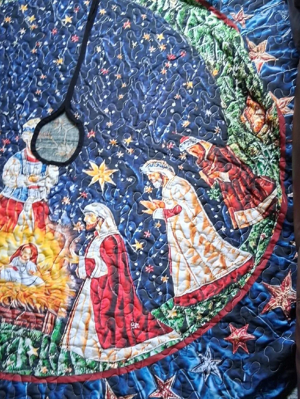XL 6 Feet Nativity Quilted Christmas Tree Skirt-Table Runners 15